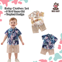 Moo Baby Summer Boy Set Baju Baby Boy Clothes Set Korean Baby Boy Outfit Newborn Ootd Baby Boy Set