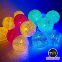 摩達客-LED20燈-絲線網球燈球殼燈聖誕燈耶誕燈-四彩色系(USB &amp; 電池二用款)