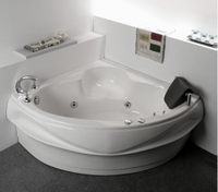 【麗室衛浴】BATHTUB WORLD 壓克力造型浴缸 角落浴缸 扇形浴缸 W-CH-3101 127*127*55CM含活動前牆1面