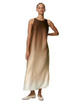 ชุดเดรสผู้หญิง Ombre Round Neck Midaxi Column Dress สี Brown Mix