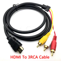 HDMI to RCA Cable HDMI Male to 3RCA AV Composite Male M/M Connector Adapter Cable Cord Transmitter for PC/laptop/PS4/ XBOX /DVD