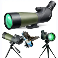 20-60X80 Spotting Scope with Tripod Phone Adapter Monocular Telescope Spotting Scopes for Target Shooting Hunting Bird Watching