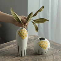 New Chinese Style Home Hand-painted Ceramic Creative Hydroponic Vase Decorations
