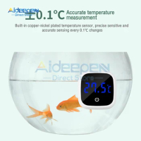 Aquarium Self-Adhesive Thermometer LCD Digital Fish Tank Mini Thermometers Large Screen Monitor Terrarium Temperature Meter0-60℃