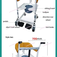 Home Care medical shift Adjustable Lifting Manual Patient Transfer Commode Chair