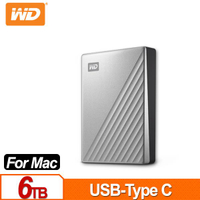 WD My Passport Ultra for Mac 6TB 5TB 4TB 2TB 2.5吋 行動硬碟 (炫光銀) 公司貨