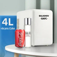 4L 12V/220V Mini Fridge Refrigerator Beauty Cooler Warmer Refrigerators Constant Temperature Skincare Preservation for HOME CAR