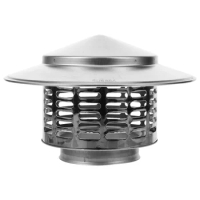 Round Chimney Stainless Steel Tapered Top Screen Outside Roof Silver Fireplace Cover Chimney Flue Cap Cap Topper Vent Flue