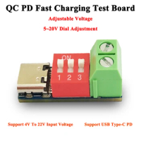 USB Type-C PD Decoy Module QC PD Fast Charging Test Board Adjustable Voltage 5~20V Dial Code Adjustment Supports PD3.0/2.0 BC1/2