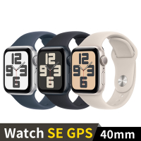 Apple Watch SE GPS 40mm 鋁金屬錶殼搭配運動型錶帶