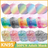 50PCS Adult KN95 Masks Rainbow Colored Face Mask with Print 4 Layers Korean Fish Women Fabric Mask CE ffp2mask kn95 Mouth Mask
