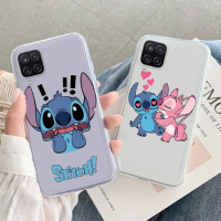 Funny Stich Case For Samsung Galaxy A12 5G M12 F12 A 12 Anime Phone Cover Soft Clear Funda Coque Transparent Shockproof Shell