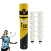 Badminton Shuttlecocks 12pcs Soft Foam Head Duck Feather Badminton Balls Reusable Highly Stable Badminton S For Advancers