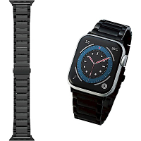 ELECOM Apple Watch 44/42mm金屬不銹鋼錶帶II- 黑