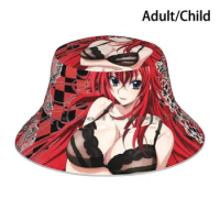 Dxd-Rias Gremory Bucket Hat Sun Cap Anime Manga Highschool Dxd High School Dxd Rias Gremory Girls Foldable Outdoor Fisherman Hat