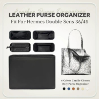 Leather Purse Organizer Insert, Zipper Inside Storage Bag Fit for Hermes Double Sens 36/45 Tote Inne