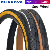 INNOVA 20x1.35 35-406 Super Light Durable Brown Yellow Edge Folding Bicycle Tire for 20 inch 406 Wheel Bike Parts Cycling Tyres