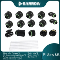 Barrow AIO PC Hard Tube Fittings Water Cooling Kit DIY Computer with Fittings Liquid Loop Kit Black Silver White Gold