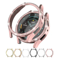 Bling Case for Samsung Galaxy Watch 6 Screen Protector 40mm 44mm Tempered Glass Diamond Bumper Cover Galaxy Watch 4 Accessories