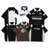 [N01420] T-Shirt Oversized Rugby Motif Kombinasi
