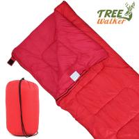 【TreeWalker】可拼接式保暖信封睡袋-紅(菱紋表布)