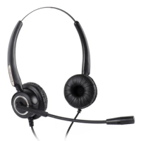 Free Shipping Volume and Mute Binaural office RJ9 plug headset Noise canceling headset Telephone headset call center headphone