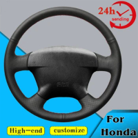 Custom Car Steering Wheel Braid Cover 100% Fit For Honda Civic 2000-2005 Civic Hybrid 2003 Stream 2001 Auto Interior Accessories