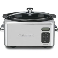 Stainless Steel 6-1/2-Quart Programmable Slow Cooker (Silver) Multicooker Electric Rice Cooker Cooking Pots Appliances