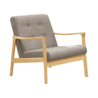 文創集 妮塔現代風棉麻布實木單人座沙發椅-65x73x77.5cm免組