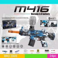 Mainan Anak Tembakan Water Gell Blaster Model AK-47 Baterai Charger Besar 7,2Vol + Kacamata Toys - P
