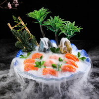 刺身盤冰盤鋼化玻璃高檔創意盤子三文魚海鮮盤大龍蝦盤拼盤專用盤