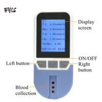 Lipid Profile Meter 4 in 1 Total Cholesterol TC Triglyceride TG High Low Density Lipoprotein HDL Test Analyzer System Monitor