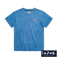 【EDWIN】江戶勝 男裝 反摺短袖T恤(漂淺藍)