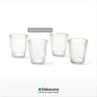 Dekoruma MUSAKI Gelas Set of 4 / Set Gelas 4 Buah / Gelas Minum 4 Buah Clear