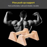 Wood Parallettes Wear Resistant Push-up Bar Wood Clear Texture Useful Triangle Support Wood Parallettes