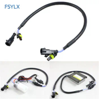 FSYLX HID Xenon Relay Harness Extension cables 55CM Xenon HID 35W 55W 75W AMP socket for Car HID ballast lamps wire harness