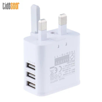 3A UK Plug 3-Ports USB Power AC Wall Charger Travel Adapter for iPhone iPad Samsung Galaxy S5 S6 Note 3 Smart Phones 100pcs