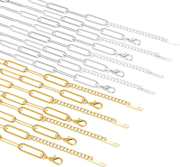 4mm 18K Gold Plated Paperclip Charm Necklace Chains Bulk for Jewelry Making 18Inch 18K Gold Plated a
