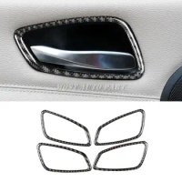 Carbon Fiber Interior Car Door Handle Frame Trim Cover For BMW 3 Series E90 E92 E93 2005-2012 4pcs Car Decoration Car Trim