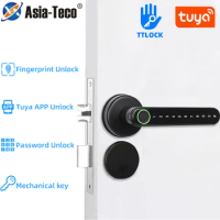 TTLock APP Security Electronic Smart Door Lock Tuya WiFi Remote Control Biometrics Fingerprint Lock Digital Password Door Lock