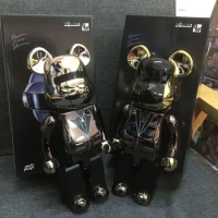 Bearbrick 400% Daft Punk Band Gold and Silver 2 pieces Electroplating 28cm Electroplating Process Hot Selling Collection Edition