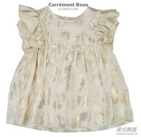 [歐洲進口] Carrément Beau, 女童襯衫, 燙金圓點低調高雅, 身高114公分, 現貨唯一
