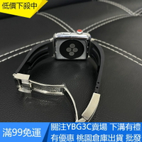 適用 Apple i Watch  橡膠錶帶 蘋果 勞力士商務錶帶 S7 SE 40 42 44 45mm