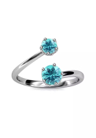 Her Jewellery Birth Stone Ring March Aquamarine WG - Cincin Crystal Swarovski by Her Jewellery