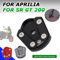 Motorcycle Kickstand Foot Side Stand Enlarge Pad Shelf Support For Aprilia SRGT 200 SR GT 200 SR GT200 SR200 GT SRGT200 200SRGT