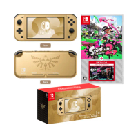 【Nintendo 任天堂】NS Switch Lite 主機 薩爾達傳說海拉魯款+斯普拉遁2擴充版+防撞保護組合(台灣公司貨)