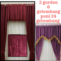 Gorden blackout import tebal polos gordeng hordeng tirai kordeden pintu jendela minimalis model ring