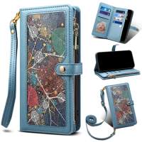 S23 S22 S21 S20 FE 5G Crossbody Leather Flip Case For Samsung Galaxy S23 Ultra Luxury Cover For Galaxy S22 S21 S 20 23 Plus Etui