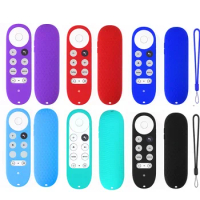 1PC Color Silicone Remote Control Cover for Chromecast with Google TV Remote Control Dustproof Anti-drop Hollow Protective Case