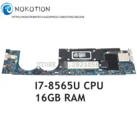 NOKOTION For DELL XPS 13 9380 13.3 inch Laptop Mothebroard EDO30 LA-E672P CN-05F77F 5F77F 5F77F I7-8565U 1.8GHz CPU 16GB RAM